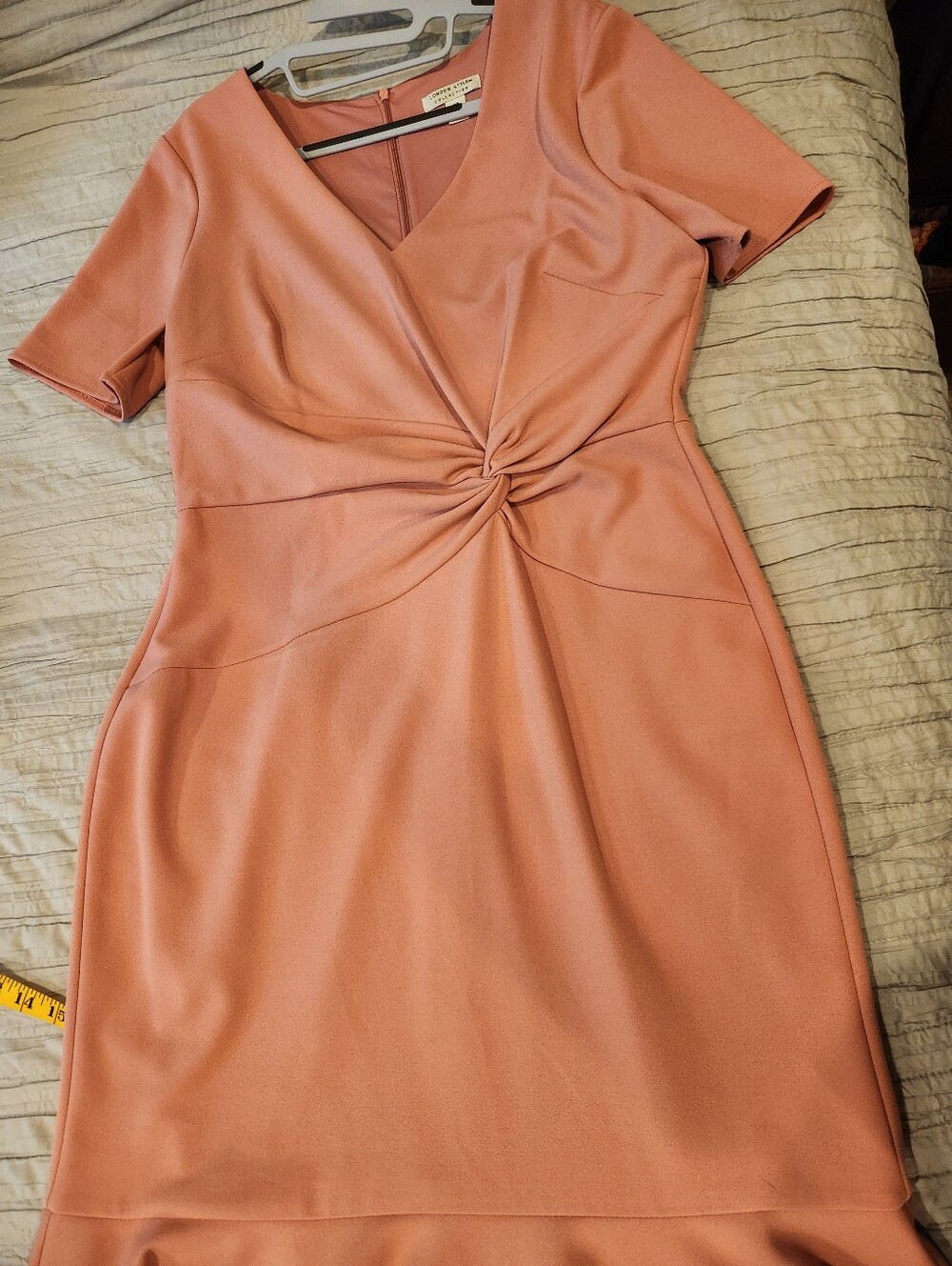 Twist-Front Fit & Flare Dress in Dusty Rose